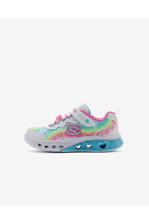 SKECHERS FLUTTER HEART LIGHTS - GROOVY SWIRL کفش اسپرت سفید دختر بچه بزرگ چراغ‌دار