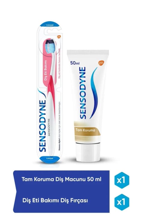 Sensodyne محافظت کامل 50 میلیلیتر خمیردندان مراقبت از لثه با مسواک