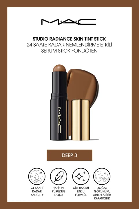 استیک رنگی پوست M.A.C Studio Radiance با سرم آبرسان تا ۲۴ ساعت — Deep 3