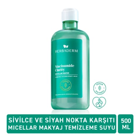 Herbaderm Niacinamide Clarity Micellar Makeup Remover 500 ml