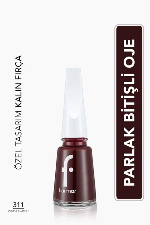 Flormar کلاسیک لاک ناخن براق با پیگمنت بالا - Nail Enamel - 311 Purple