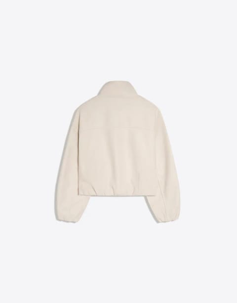 Bershka ژاکت جلوه نمدی با لبه جمع‌شده