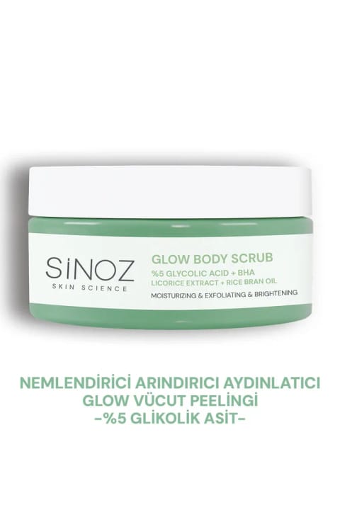 SİNOZ مرطوبکننده، پاککننده و روشنکننده اسکراب بدن گلوی ۵٪ گلیکولیک اسید