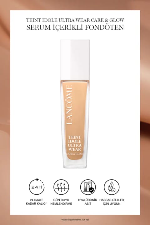 Lancome Teint Idole Ultra Wear Care & Glow کرم پودر مایع حاوی سرم 245c...