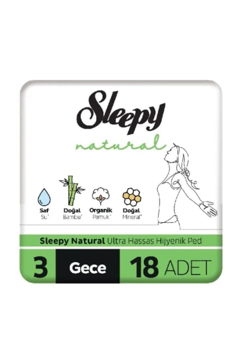 Sleepy نواربهداشتی Natural Super Eko شبانه ۱۸ عددی (۱۲عددی)