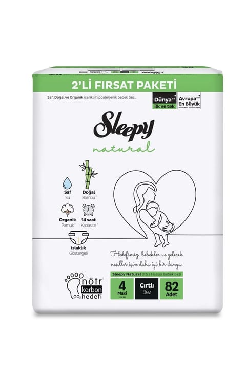 Sleepy Natural سایز ۴ ماکسی ۸۲ عددی پوشک بچه
