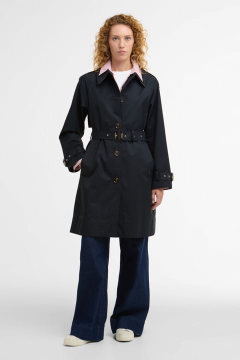 ترنچکت ضدآب Barbour Maia NY51 رنگ Dark Navy / Dress Navy Tartan