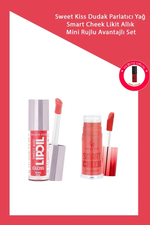 Golden Rose Sweet Kiss Lip Gloss Oil No: 04 & Liquid Blush No: 104 + Min...
