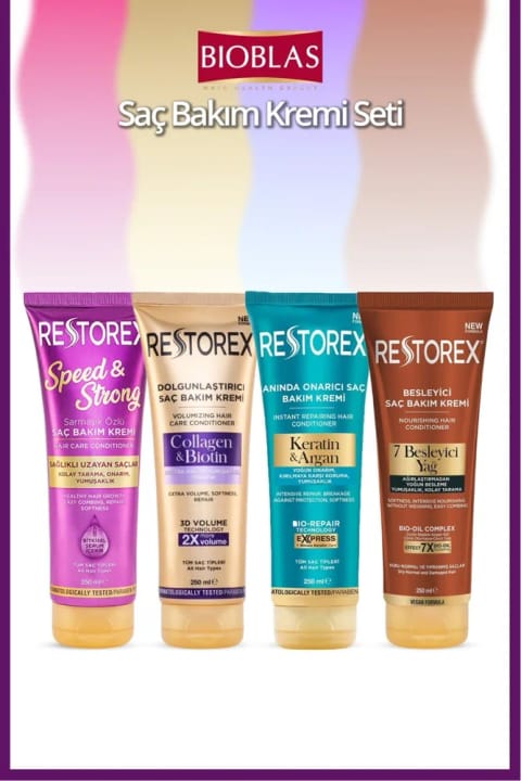 Restorex ترمیمکننده و تقویتکننده مو با Collagen، Biotin، Keratin، Argan و ۷ روغن مغذی