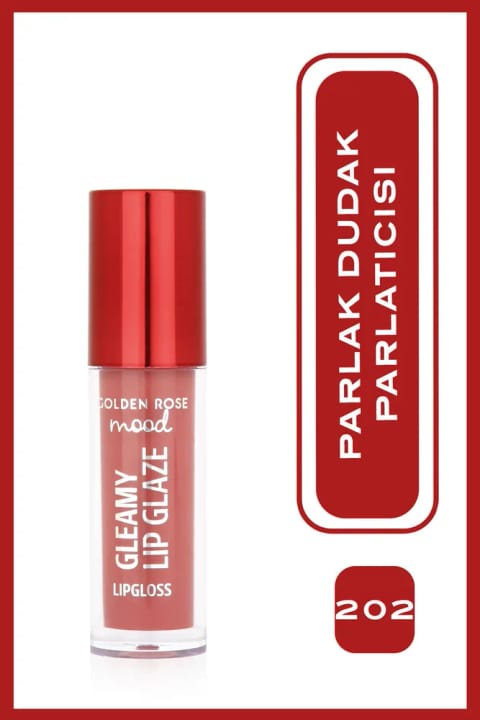 Golden Rose Mood Gleamy Lip Glaze Lipgloss شماره 202 Peachy Nude