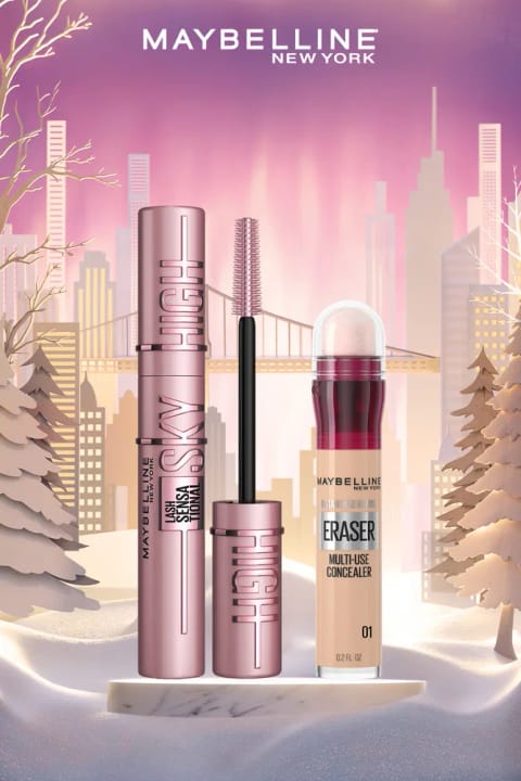 میبلین نیویورک ماسکارا Lash Sensational Sky High و کانسیلر Instant Anti Age Eraser