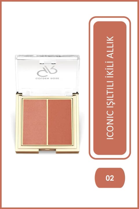 Golden Rose Iconic Blush Duo 02 Peachy Coral رژگونه دو رنگ 2x3 گرم