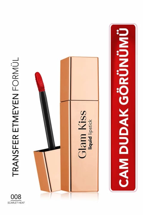 Flormar Glam Kiss رژ لب مایع براق با رنگدانه بالا و مرطوبکننده با جلوه شیشهای