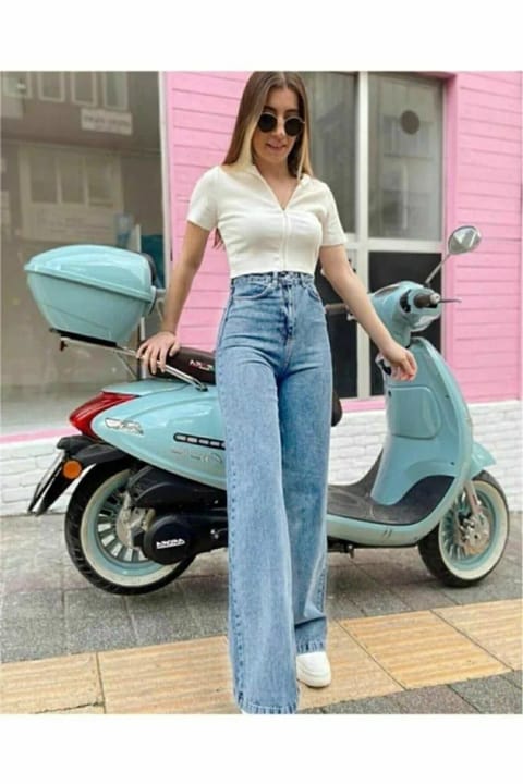 DRC trend Tess Indigo میانه قد اورجینال لیکرا زنانه ۹۰'s کمر بسیار بالا...