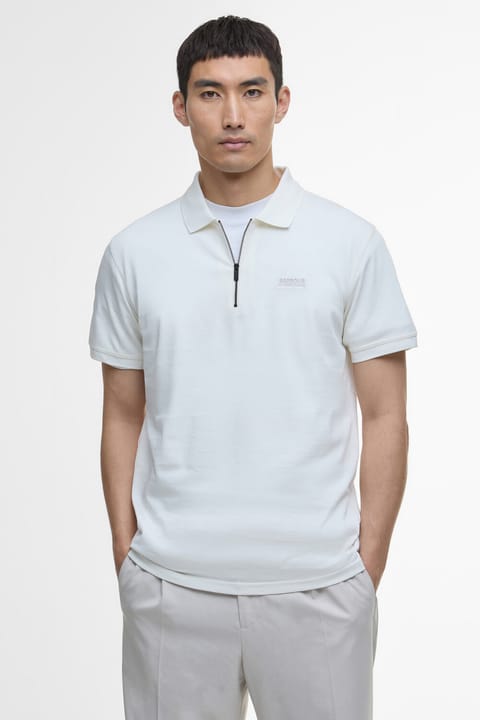 پولو یقه بافت ژاکارد Barbour B.Intl Chapter WH32 Whisper White