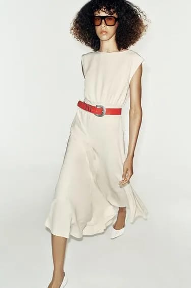 Zara - پیراهن کرپ میدی