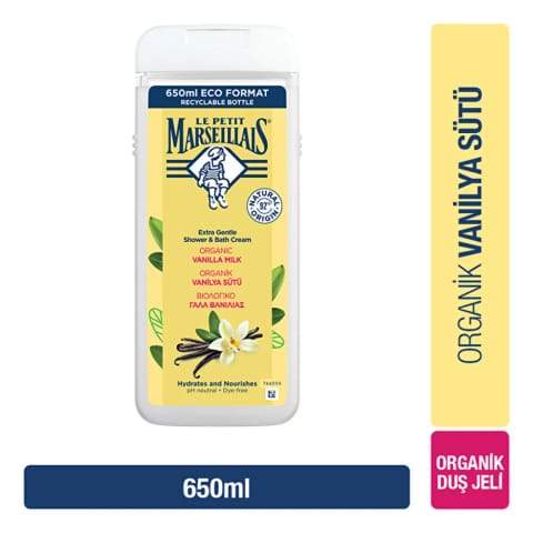 Le Petit Marseillais دوش ژل شیر وانیل 650 میلیلیتر