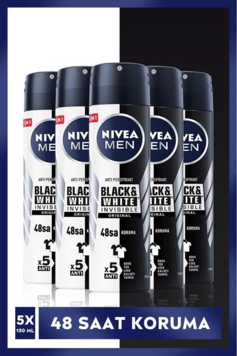 NIVEA دئودورانت اسپری مردانه Black & White Invisible Original 48 ساعت
