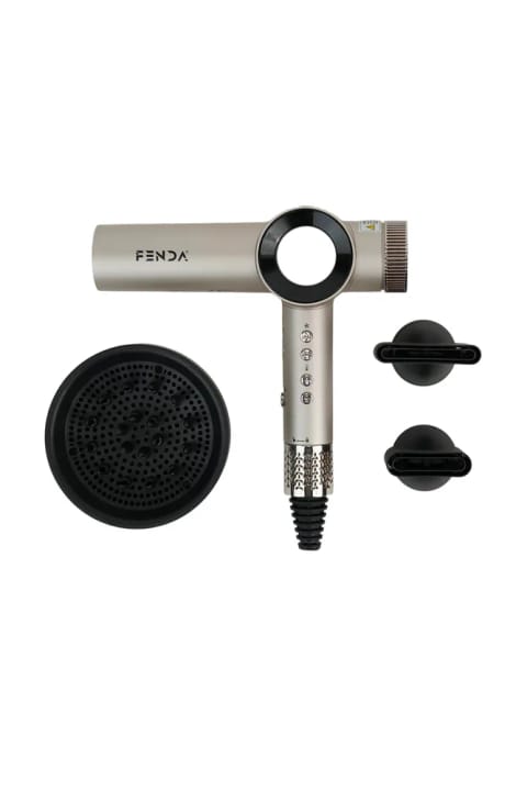 سشوار و حالت‌دهنده مو حرفه‌ای Fenda با نمایشگر دیجیتال بژ FNDSACKR0007BE