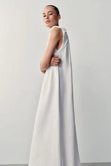 zara.com — l1081 | پیراهن بلند ترکیب کتان