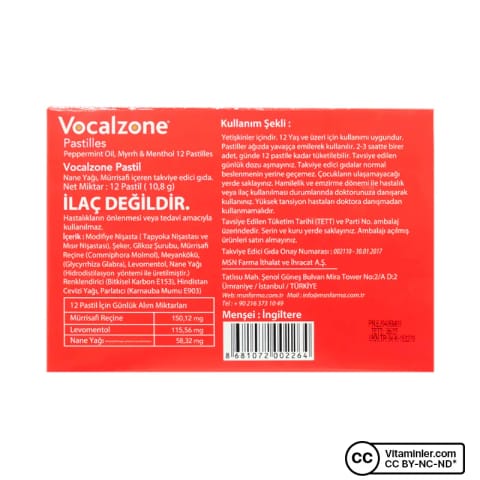 Vocalzone نعناع پاستیل ۱۲ عددی