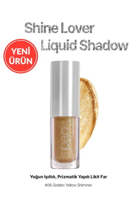 Cre'ars سایه مایع درخشان و منشوری Shine Lover Liquid Shadow — 06 Golden Yellow Shimmer