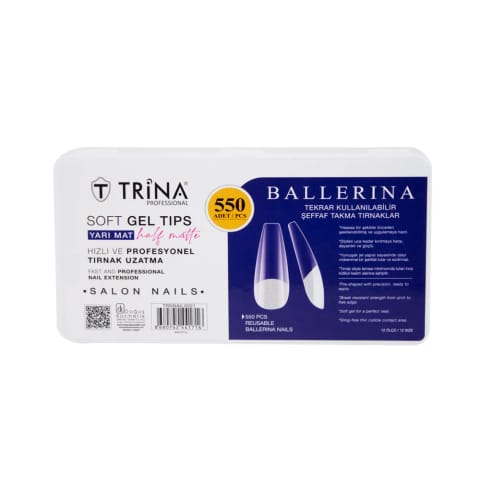 ست ناخن مصنوعی سافت ژل Trina مدل Ballerina نیمهمات ۵۵۰ عددی TRNNAIL0021