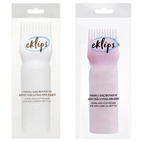 Eklips شیشه اپلیکاتور رنگ مو و روغن مراقبتی با شانه (سورتشده)