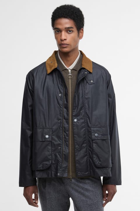 کاپشن روغنی (واکسخورده) Barbour مدل Modern Bedale NY52 رنگ Royal Navy/Highland Loch