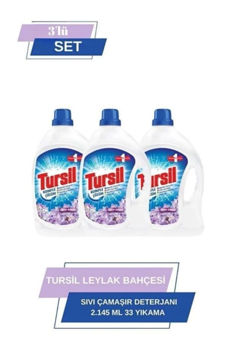 Tursil مایع لباسشویی 3×2145 میلی‌لیتر (99 بار شستشو) باغ یاس بنفش