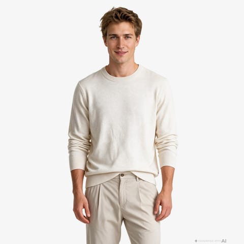 بافت مردانه کرم رنگ Regular Fit Nautica