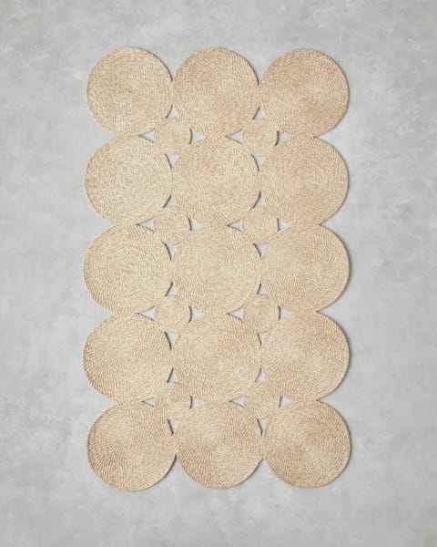 فرش جوت تزئینی رینگ 90x150 سانتی‌متر Natural