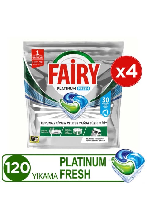 Fairy Platinum Fresh ماشین ظرفشویی کپسولی ۳۰ عددی x4