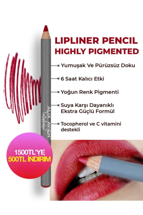 Alix Avien خط لب ماندگار و مرطوبکننده بدون پخش شدن — 15 Berry Red