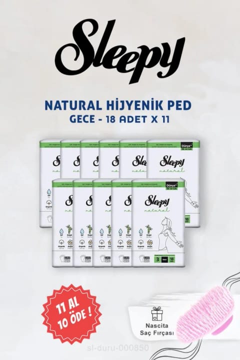 نواربهداشتی Sleepy Natural Ultra حساس شبانه ۱۸ عددی