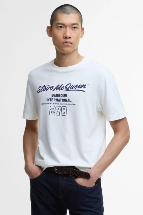 تیشرت گرافیکی مردانه Barbour B.Intl Colman SMQ WH32 رنگ Whisper White