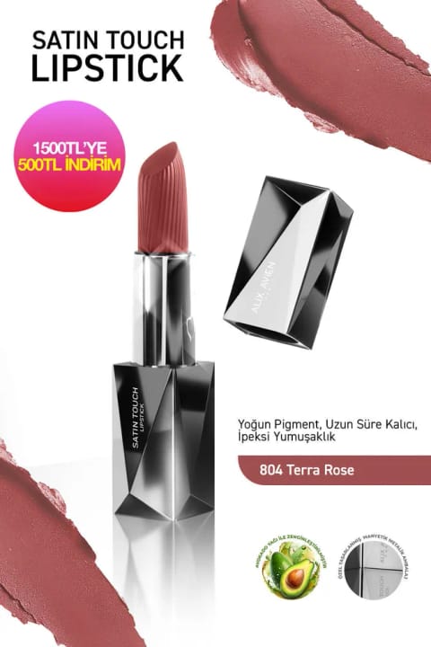 Alix Avien رژ لب نیمه مات بلند ماندگار مرطوب‌کننده با اثری صاف - ساتن — 804 Terra Rose