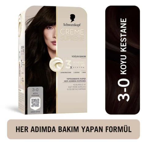 Schwarzkopf Creme Supreme 3-0 شاه بلوط تیره