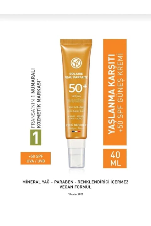 کرم ضد آفتاب صورت Yves Rocher - SPF 50+ - ضد پیری / Solaire Peau Parfaite