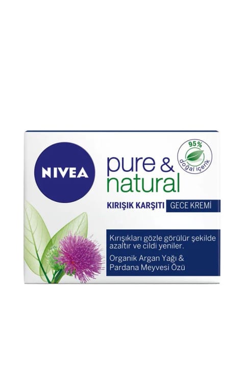 کرم شب ضد پیری NIVEA Pure Natural Anti Age 50 ml