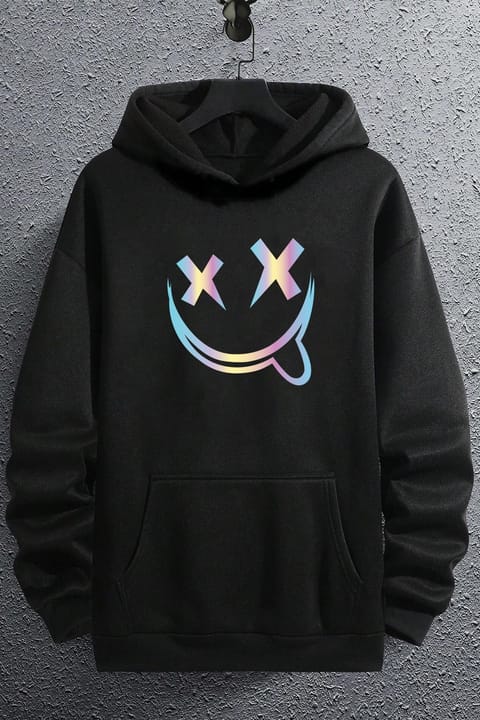 سویشرت اورسایز uyguntarz مدل Holoram Smile طرح‌دار