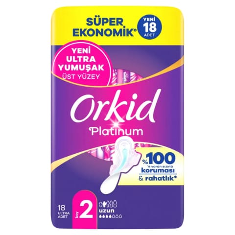 Orkid Platinum Normal Uzun (سایز 2) نوار بهداشتی ۱۸ عددی