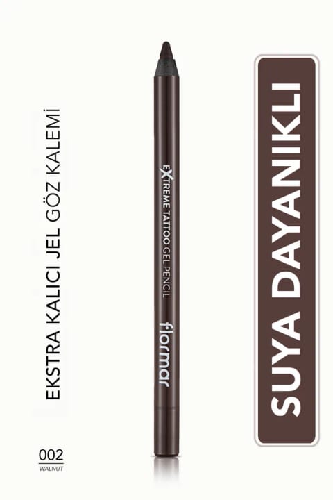 مداد چشمی ژلی ضدآب فلورمار (قهوهای تیره) - Extreme Tattoo Gel Pencil