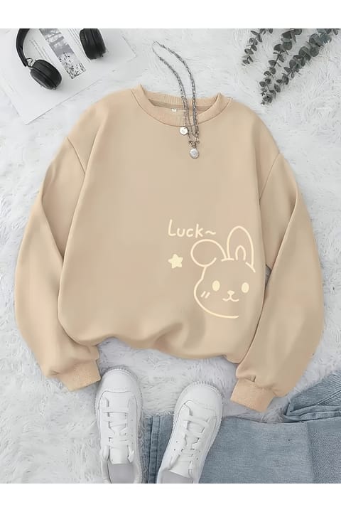 سویشرت یقه گرد چاپ Bunny Luck یونیسکس uyguntarz