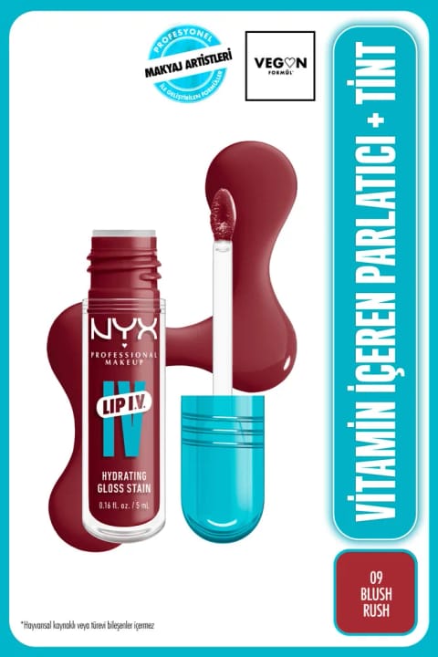 NYX Professional Makeup LIP I.V. براقکننده و تینت حاوی ویتامین - 09 Blush Rush