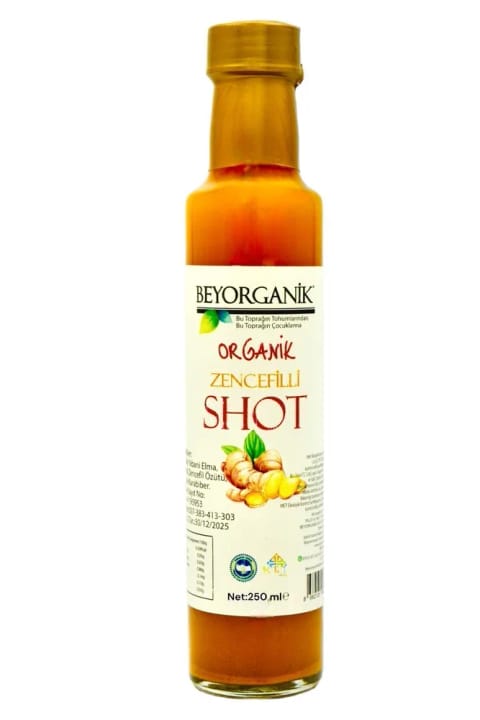 BEYORGANİK Organic Ginger Shot 250ml (تست شده برای آفت‌کش‌ها)