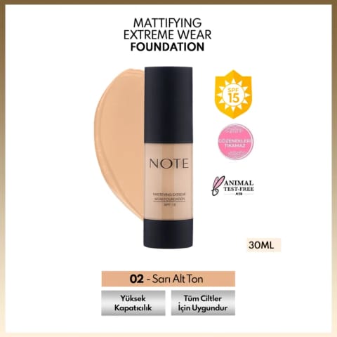 Note Mattifying Extreme Wear Foundation کرم پودر 02 Natural Beige