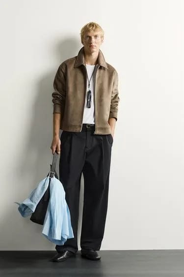 Zara ژاکت جیر مصنوعی فیت معمولی