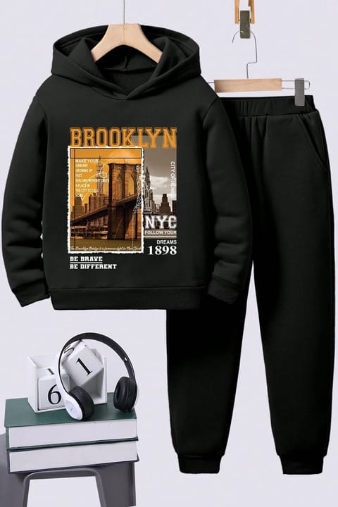 ست ترکمن راحتی پسرانه - دخترانه uyguntarz Brooklyn طرحدار