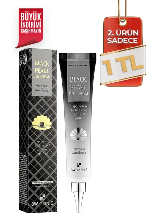 3W CLINIC Black Pearl کرم دور چشم با عصاره مروارید سیاه برای روشن کنندگی